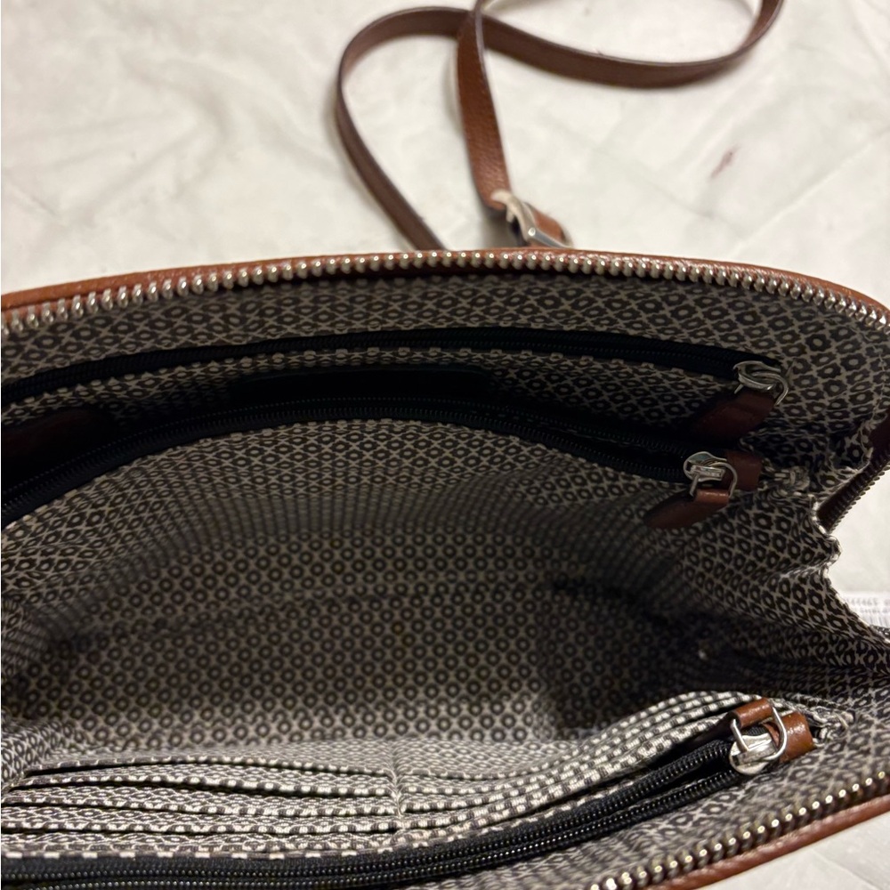 BRIGHTON Black and Brown Leather Crossbody Bag SHELBY CONTEMPORARY - Picture 7 of 12